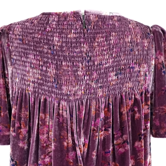 Rebecca Taylor Plum Jewel Velvety Smocked Top - Picture 12 of 15